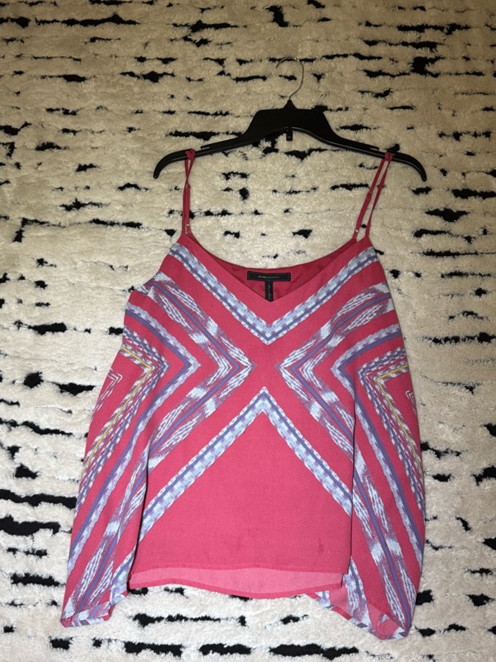 BCBGMaxAzria Pink Geometric Stripe Camisole